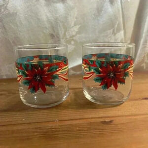 Set of  2 Vintage Libbey Holiday Glasses